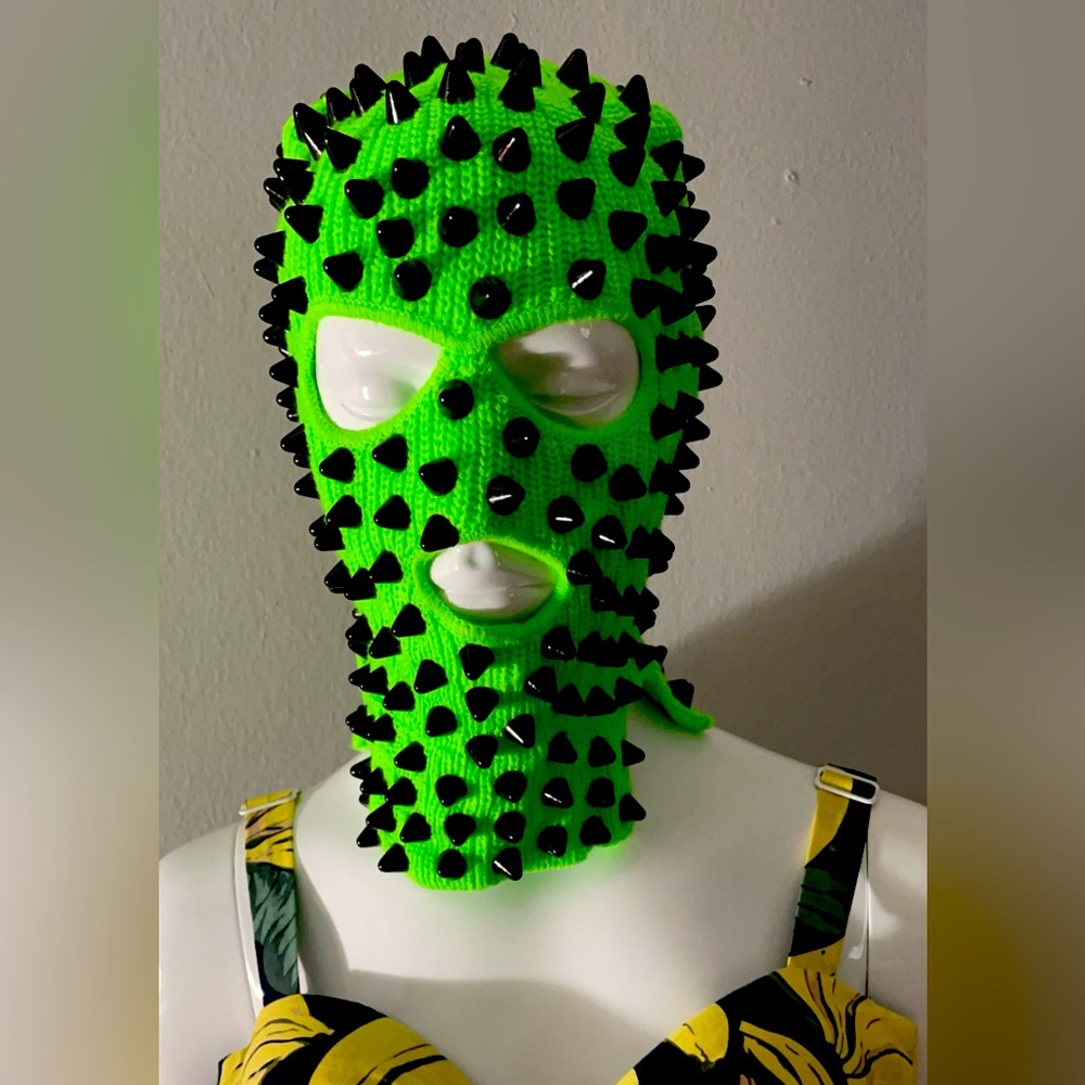 New Custom Made Neon Spike Stud Beanie